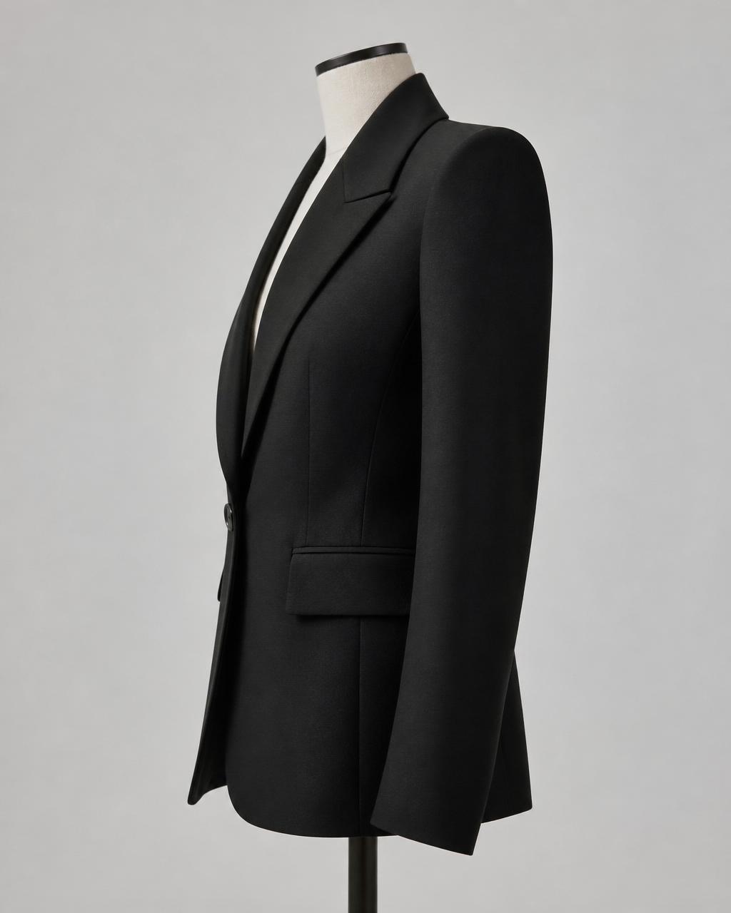 Black slim-fit tailored blazer alternative view